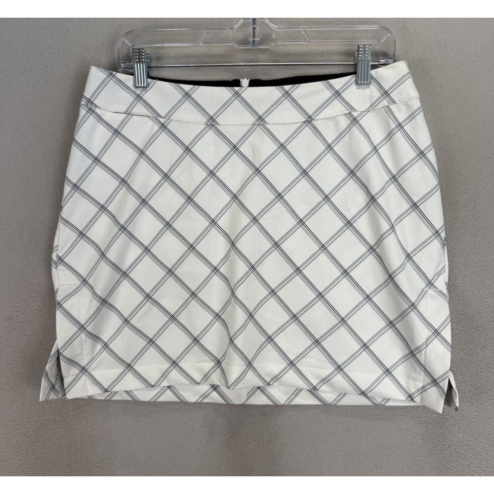 ZOIC Women's Sz Large Golf Tennis Activewear‎ Windowpane Print Side Slits Skirt